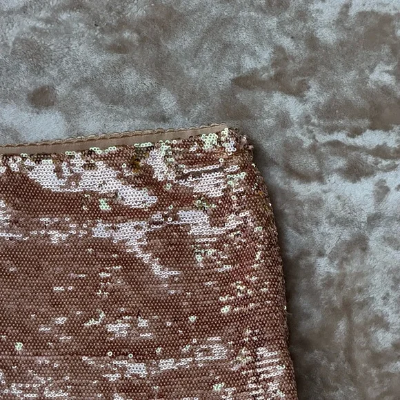 True Sequence MINI Skirt Size Small champaigne coloring Vintage 21 - Picture 10 of 11